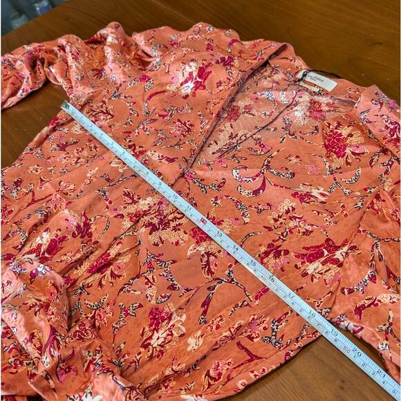 NWT Isabel Marant Etoile Baikal Floral Wrap Mini Dress in Papaya, size FR40/L - Picture 8 of 11